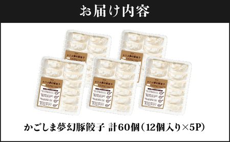 2773 かごしま 夢幻豚 餃子 12個 × 5P KN021-037-01 ギョーザ ぎょうざ 人気 ジューシー 四元豚 ブランド 鹿屋 財宝 ふるさと納税 鹿児島 鹿屋市 おすすめ ランキング プレゼント ギフト