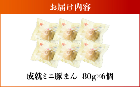 《 成就 ミニ豚まん 》 6個 セット KN026-017-01 豚まん ぶたまん 惣菜 総菜 冷凍 軽食 もちもち シャキシャキ 黒豚 牛蒡 美味しい 満腹 成就飯 朝食 昼食 オキス ふるさと納税 鹿児島 鹿屋市 おすすめ ランキング プレゼント ギフト