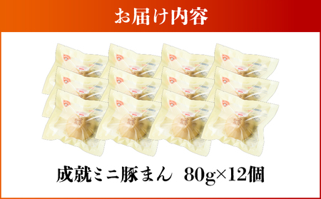 《 成就 ミニ豚まん 》 12個 セット KN026-017-03 豚まん ぶたまん 惣菜 総菜 冷凍 軽食 もちもち シャキシャキ 黒豚 牛蒡 美味しい 満腹 成就飯 朝食 昼食 オキス ふるさと納税 鹿児島 鹿屋市 おすすめ ランキング プレゼント ギフト