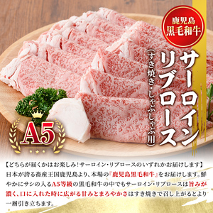 【年内配送12月1日入金まで】鹿児島黒毛和牛Ａ5すき焼き・しゃぶしゃぶ用700ｇ（サーロイン・リブロースいずれか） 1420