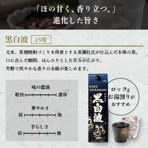 【さつま白波】【黒白波】【さくら白波】25度・1800ml　各2パックセット C7-9_酒・アルコール 芋焼酎 焼酎 _【配送不可地域：離島】【1466761】