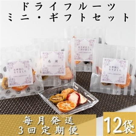 【毎月定期便】枕崎産ドライフルーツミニギフトセット12袋 感謝御礼 お礼 贈り物LL-6044全3回_果物・フルーツ  ドライフルーツ   定期便 定期便  _【配送不可地域：離島】【4050457】