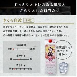 【2ヵ月毎定期便】【さくら白波】25度(1800ml)6パックセット JJ15-0004 全4回【配送不可地域：離島】【4069212】