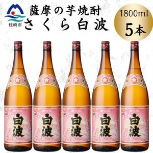 枕崎の定番焼酎【さくら白波】1800ml×5本セット　C1-6【配送不可地域：離島】【1641420】