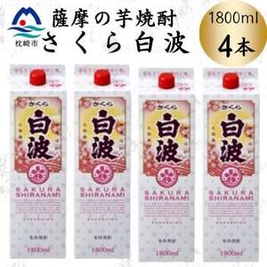 【さくら白波】1800ml×4パックセット　B8-35【配送不可地域：離島】【1641559】