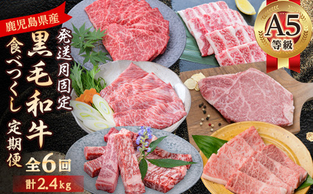 【発送月固定定期便】黒毛和牛食べつくし定期便(2.4kg)(枕崎市) HH5-0002全6回【配送不可地域：離島】【4072152】