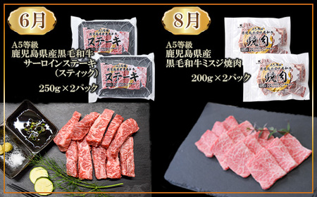 【発送月固定定期便】黒毛和牛食べつくし定期便(2.4kg)(枕崎市) HH5-0002全6回【配送不可地域：離島】【4072152】