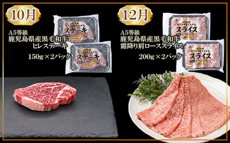 【発送月固定定期便】黒毛和牛食べつくし定期便(2.4kg)(枕崎市) HH5-0002全6回【配送不可地域：離島】【4072152】