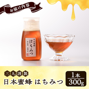 数量限定！日本蜜蜂 はちみつ(300g) 国産 蜂蜜 ハチミツ 日本ミツバチ 非加熱 ハニー ボトル 【三九】akn006-17