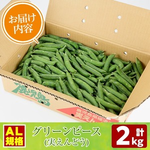 AL規格の鹿児島県産グリーンピース(実えんどう)(計2kg) 国産 野菜 エンドウ 豆 セット 詰合せ 詰め合わせ 春 野菜 旬【鹿児島いずみ農業協同組合】akn018-06