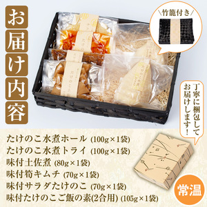 たけのこ美味だより(6種)国産 加工品 惣菜 弁当 おかず 筍水煮 たけのこご飯の素 簡単調理 贈答 ギフト プレゼント【上野食品】akn008-03