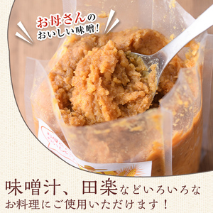 お母さんのおいしい麦味噌(計4kg・1kg×4袋)みそ 調味料 味噌 みそ汁 手作り 味噌汁 お味噌汁 朝ごはん ミソ 小分け 母の味【阿久根市生活研究グループ】akn072-01