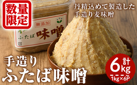 数量限定！手造りふたば麦味噌(計6kg・1kg×6P)国産 みそ 加工品 調味料 味噌汁【デイハウスふたば脇本】akn041-01