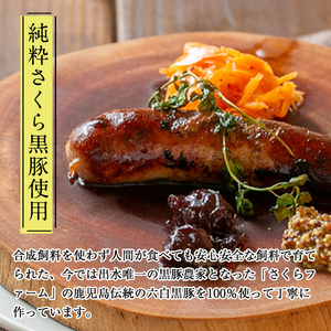 i963-B 出水純粋さくら黒豚100%使用！生サルシッチャ プレーン(計4本)豚肉 黒豚 ソーセージ  おつまみ おかず 冷凍 BBQ【マルチェロ】