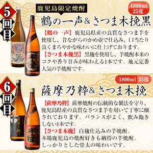 i669 ＜定期便・計6回(連続)＞出水市3蔵のこだわり芋焼酎セット(全12種・合計12本) 酒 焼酎 さつま芋 本格芋焼酎 セット 飲み比べ 呑みくらべ 定期便 特約店 限定品 家飲み 宅飲み【酒舗三浦屋】