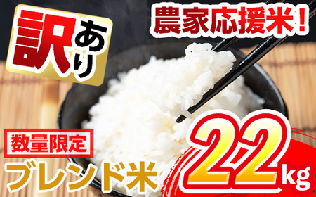 i673 ＜訳あり・数量限定＞出水産ブレンド米(計22kg)【田上商店】