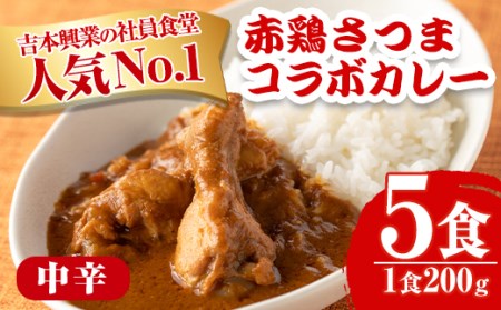 i672 いずみ赤鶏さつま編！よしもとカレー(5食・200g×5)【鹿児島サンフーズ】