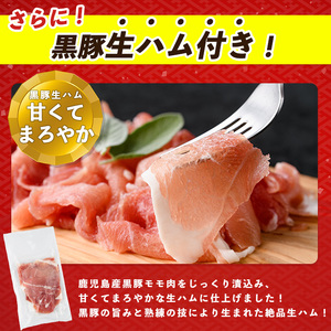 鹿児島産黒毛和牛A5ロースステーキ500g+黒豚生ハム1P 水迫畜産 019-1721 牛肉 牛肉 