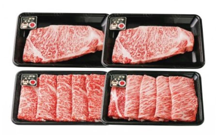 鹿児島黒牛サーロインステーキ＆すきやき食べ比べセット1kg(JA/055-1299)E301