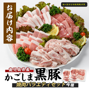  鹿児島黒豚 焼肉用 焼肉 バラエティセット 1kg 岡村商店 A-366 黒豚 黒豚 