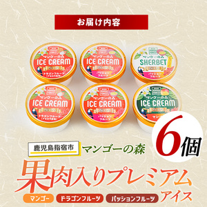 ゴロゴロ果肉入りプレミアムアイス6個セット マンゴーの森 013-1212 アイス アイス