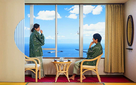 館内で砂むし温泉が楽しめる 1泊2食付ペア宿泊券 薩摩いせえび黒牛会席プラン 指宿フェニックスホテル 140-1070 宿泊券 宿泊券 