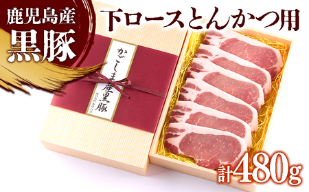 B2-0857／黒豚 下ロース とんかつ用　80g×6枚（計480g）