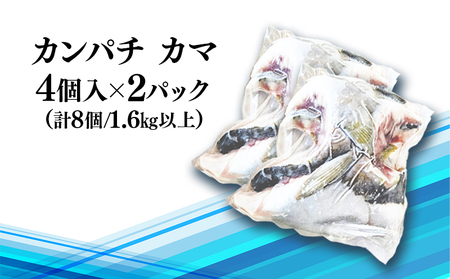 A1-0130/垂水カンパチ『海の桜勘』 カマ 8個(計1.6kg以上)