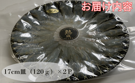 A1-7602／熟成ヒラメ 刺身（17cm皿・120g×2P）