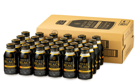 B2-22108/【3回定期】オクタス ブラックコーヒー ボトル缶 24本 温泉水抽出・深煎り(フレンチロースト)焙煎豆使用 無糖