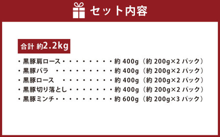 BS-129 鹿児島県産黒豚 5種詰合せ(約2.2kg)