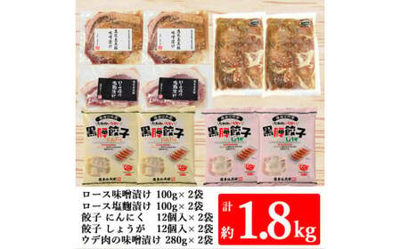 AS-857 鹿児島県産黒豚 焼くだけ便利なおかずセット 5種 2～4人前 合計約1.8kg