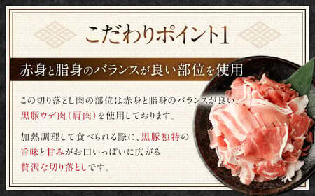 鹿児島県産黒豚 大容量 小分け パック 切り落とし 2kg（250g×8パック） 黒豚 黒豚切り落とし 切り落とし 豚肉 ウデ肉 肩肉　ASR-2165