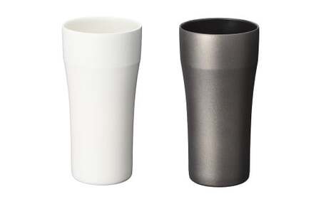 【京セラ】真空断熱タンブラー 420ml ＜ホワイト・ブラック＞ ペアセット （各1個） CERAMUG タンブラー 真空容器 保冷 保温 真空断熱 セラミック トラベルカップ KYOCERA BS-625-3