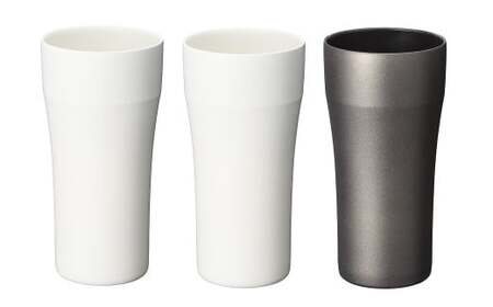 【京セラ】真空断熱タンブラー 420ml ＜ホワイト2個・ブラック1個＞ （計3個） CERAMUG タンブラー 真空容器 保冷 保温 真空断熱 セラミック トラベルカップ KYOCERA CSR-810-1