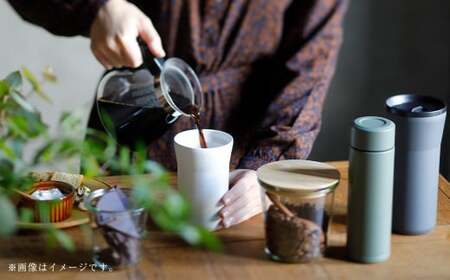 【京セラ】蓋付きタンブラー 350ml <クリームホワイト・ダークグレー> ペアセット (各1個) CERAMUG タンブラー 真空容器 保冷 保温 真空断熱 セラミック トラベルカップ KYOCERA BS-626-3