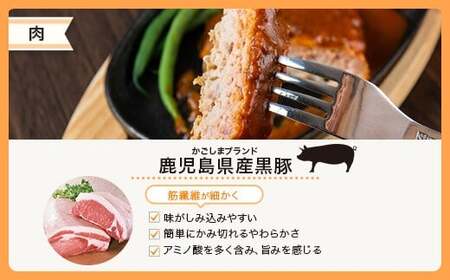 AS-114 鹿児島県産黒豚煮込みハンバーグ･黒豚味噌ステーキ
