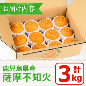No.146 ＜先行予約受付中！2026年1月中旬～2月下旬までの間に発送＞《期間・数量限定》鹿児島県産！薩摩不知火(3kg) みかん ミカン 蜜柑 不知火 しらぬい さつま 柑橘 フルーツ 青果 果実 鹿児島 国産 九州産 ギフト 贈答【黒川農園】