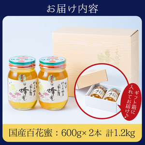 No.386 鹿児島春の花の蜂蜜 国産百花蜜(600g×2・計1.2kg)【伊集院物産】