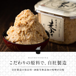 No.531 鹿児島の麦みそ(500gカップ入り×6個・計3kg)保存料・酒精等無添加・減塩・甘口の味噌 国産 九州 味噌 みそ 甘酒 保存料・酒精等無添加 調味料 麹 こうじ 味噌汁 みそ汁 調味料【はつゆき屋】