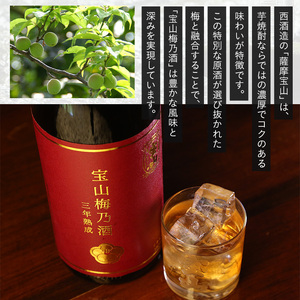 No.916 宝山梅乃酒 三年熟成(720ml×3本)！ 梅酒 酒 アルコール 家飲み 宅飲み 梅 国産 常温 常温保存【西酒造】