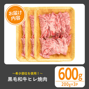 黒毛和牛 ヒレ 焼肉(600g)【1129】A545