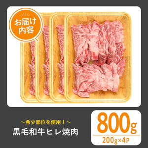 黒毛和牛 ヒレ 焼肉(800g)【1129】B174