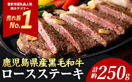 ロースステーキ 1枚セット＜1枚・計約250g＞ 牛肉 4等級以上 鹿児島県産 黒毛和牛【ナンチク】B1-00-v01