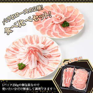 鹿児島県産 豚肉 スライス (バラ ロース) 2種 食べ比べ セット (合計2kg・250g×8P)【株式会社羽根】A726