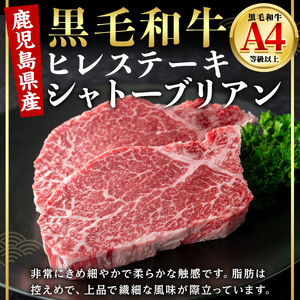 ＜14営業日 以内発送！＞【数量限定】鹿児島県産 黒毛和牛 ヒレ ステーキ シャトーブリアン (計300g・150g×2) 国産 牛肉【肉のちょーさん】A950