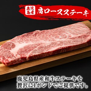 鹿児島県産牛肉 牛肩ロースステーキ肉 1ポンド(約450g) 国産 牛肉 牛肩ロース【Rana】A-238