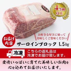 曽於さくら牛サーロインブロック(1.5kg) 黒毛和牛 サーロイン ブロック肉【福永産業】Ｄ3