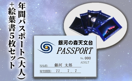 年間パスポート(大人)+絵葉書5枚セット チケット 入場券 優待券 