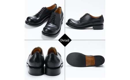 P3-003-C-230 本革ハンドメイドのレザーシューズ「おでこ靴(チャーリー)」(チョコ・23.0cm)【ヒラキヒミ。】霧島市 革靴 メンズ レディース 靴